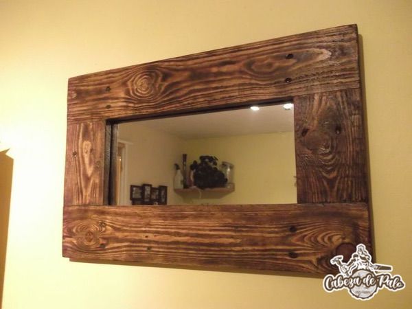 Espejos de terminaciones lisas y rústica con marco de Roble americano y Roble durmiente - Imagen 4