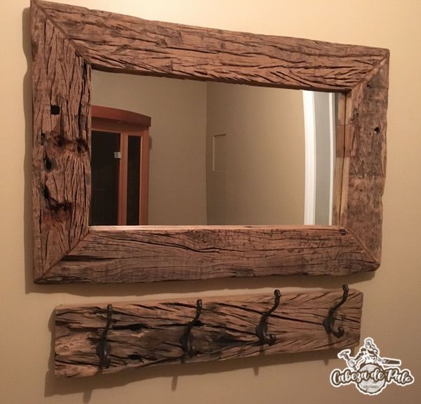 Espejos de terminaciones lisas y rústica con marco de Roble americano y Roble durmiente - Imagen 6