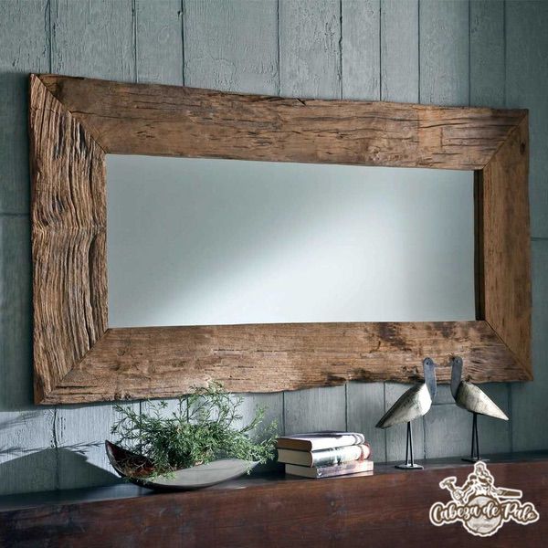 Espejos de terminaciones lisas y rústica con marco de Roble americano y Roble durmiente - Imagen 7