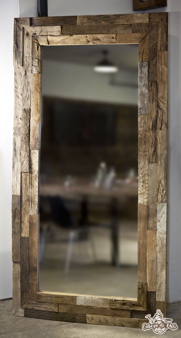 Espejos de terminaciones lisas y rústica con marco de Roble americano y Roble durmiente - Imagen 8