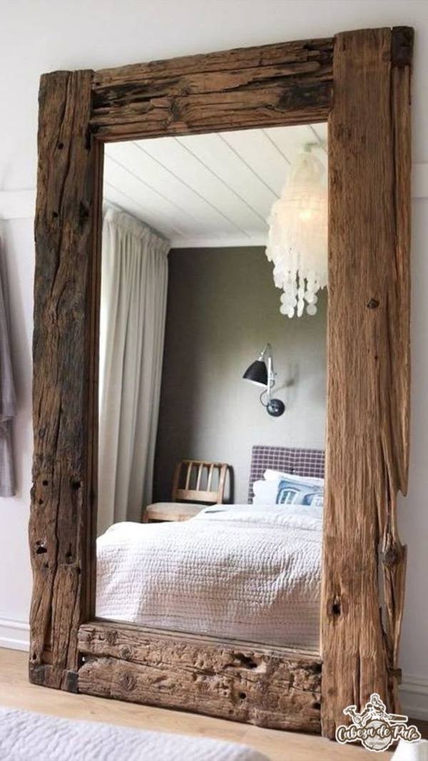 Espejos de terminaciones lisas y rústica con marco de Roble americano y Roble durmiente - Imagen 10