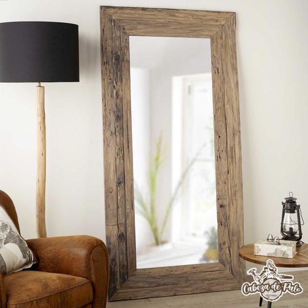 Espejos de terminaciones lisas y rústica con marco de Roble americano y Roble durmiente - Imagen 11