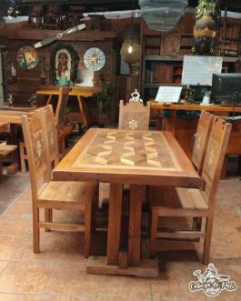 Juego de Comedor elaborado de Roble americano 6 personas
