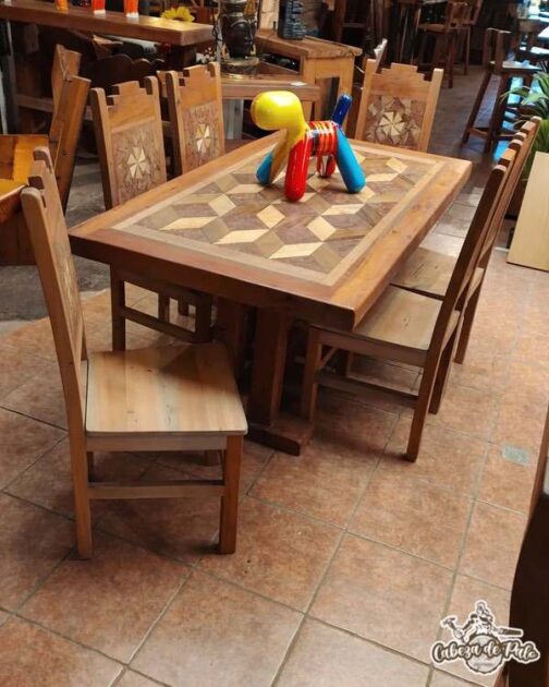 Juego de Comedor elaborado de Roble americano 6 personas - Imagen 3