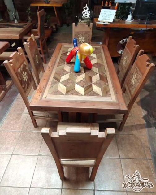 Juego de Comedor elaborado de Roble americano 6 personas - Imagen 4