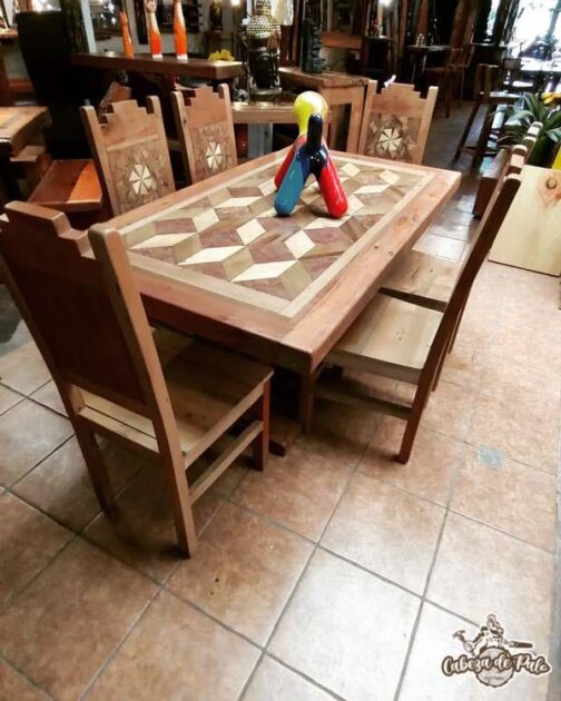 Juego de Comedor elaborado de Roble americano 6 personas - Imagen 5