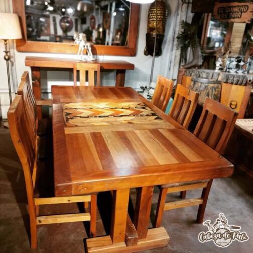 Juego de comedor elaborado de Roble Americano - Imagen 2